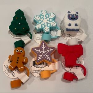 Target Bullseye assorted 3D straw toppers / for 30 oz and 40 oz tumblers / NEW